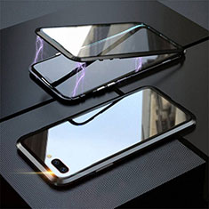 Oppo A5用ケース 高級感 手触り良い アルミメタル 製の金属製 360度 フルカバーバンパー 鏡面 カバー M02 Oppo ブラック