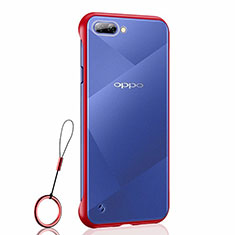 Oppo A5用ハードカバー クリスタル クリア透明 H02 Oppo レッド