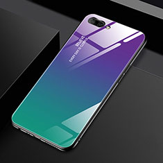 Oppo A5用ハイブリットバンパーケース プラスチック 鏡面 カバー M02 Oppo パープル