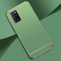 Oppo A52用ケース 高級感 手触り良い メタル兼プラスチック バンパー T01 Oppo シアン