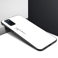 Oppo A52用ハイブリットバンパーケース プラスチック 鏡面 カバー Oppo ホワイト