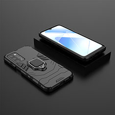 Oppo A53s 5G用ハイブリットバンパーケース プラスチック アンド指輪 マグネット式 S02 Oppo ブラック