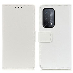 Oppo A54 5G用手帳型 レザーケース スタンド カバー M08L Oppo ホワイト