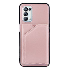 Oppo A54 5G用ケース 高級感 手触り良いレザー柄 Y01B Oppo ローズゴールド