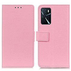 Oppo A54s用手帳型 レザーケース スタンド カバー M08L Oppo ピンク