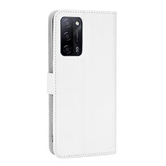 Oppo A55 5G用手帳型 レザーケース スタンド カバー BY1 Oppo ホワイト