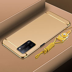 Oppo A55 5G用ケース 高級感 手触り良い メタル兼プラスチック バンパー P01 Oppo ゴールド
