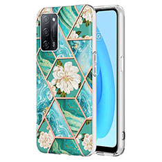 Oppo A55 5G用シリコンケース ソフトタッチラバー バタフライ パターン カバー Y02B Oppo グリーン