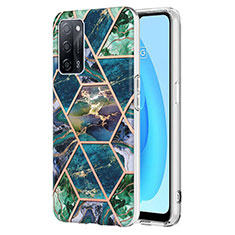 Oppo A55 5G用シリコンケース ソフトタッチラバー バタフライ パターン カバー Y01B Oppo モスグリー