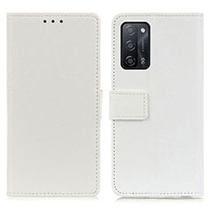 Oppo A56 5G用手帳型 レザーケース スタンド カバー M08L Oppo ホワイト