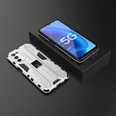 Oppo A56 5G用ハイブリットバンパーケース スタンド プラスチック 兼シリコーン カバー マグネット式 T02 Oppo ホワイト