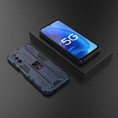 Oppo A56 5G用ハイブリットバンパーケース スタンド プラスチック 兼シリコーン カバー マグネット式 T02 Oppo ネイビー