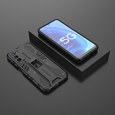 Oppo A56 5G用ハイブリットバンパーケース スタンド プラスチック 兼シリコーン カバー マグネット式 T02 Oppo ブラック