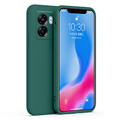 Oppo A57 5G用360度 フルカバー極薄ソフトケース シリコンケース 耐衝撃 全面保護 バンパー S01 Oppo モスグリー