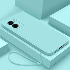 Oppo A57 5G用360度 フルカバー極薄ソフトケース シリコンケース 耐衝撃 全面保護 バンパー S02 Oppo シアン