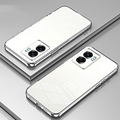 Oppo A57 5G用極薄ソフトケース シリコンケース 耐衝撃 全面保護 クリア透明 SY1 Oppo シルバー