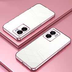 Oppo A57 5G用極薄ソフトケース シリコンケース 耐衝撃 全面保護 クリア透明 SY1 Oppo ローズゴールド