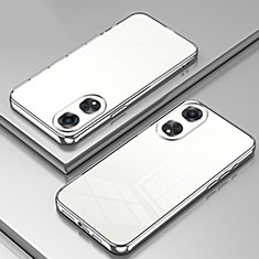 Oppo A58 5G用極薄ソフトケース シリコンケース 耐衝撃 全面保護 クリア透明 SY1 Oppo シルバー