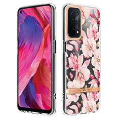 Oppo A74 5G用シリコンケース ソフトタッチラバー バタフライ パターン カバー Y06B Oppo ピンク