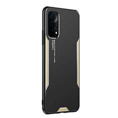 Oppo A74 5G用ケース 高級感 手触り良い アルミメタル 製の金属製 兼シリコン カバー PB1 Oppo ゴールド