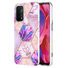 Oppo A74 5G用シリコンケース ソフトタッチラバー バタフライ パターン カバー Y01B Oppo ラベンダー