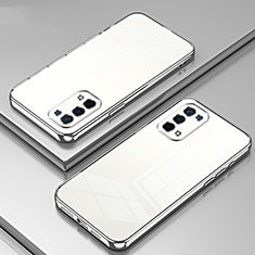 Oppo A74 5G用極薄ソフトケース シリコンケース 耐衝撃 全面保護 クリア透明 SY1 Oppo シルバー