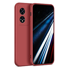 Oppo A78 4G用360度 フルカバー極薄ソフトケース シリコンケース 耐衝撃 全面保護 バンパー Oppo レッド