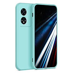 Oppo A78 4G用360度 フルカバー極薄ソフトケース シリコンケース 耐衝撃 全面保護 バンパー Oppo シアン