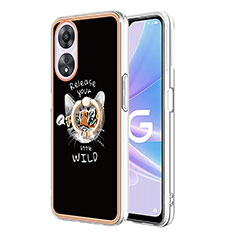 Oppo A78 5G用シリコンケース ソフトタッチラバー バタフライ パターン カバー アンド指輪 YB2 Oppo マルチカラー