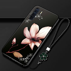 Oppo A91用シリコンケース ソフトタッチラバー 花 カバー S01 Oppo オレンジ