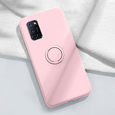 Oppo A92用極薄ソフトケース シリコンケース 耐衝撃 全面保護 アンド指輪 マグネット式 バンパー A04 Oppo ピンク