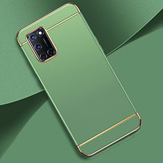 Oppo A92用ケース 高級感 手触り良い メタル兼プラスチック バンパー T01 Oppo シアン