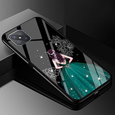 Oppo A92s 5G用ハイブリットバンパーケース プラスチック ドレスガール ドレス少女 鏡面 カバー Oppo グリーン