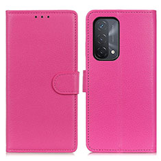 Oppo A93 5G用手帳型 レザーケース スタンド カバー A03D Oppo ローズレッド