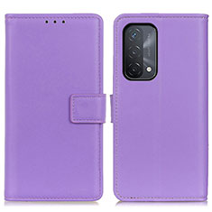 Oppo A93 5G用手帳型 レザーケース スタンド カバー A08D Oppo パープル