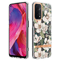 Oppo A93 5G用シリコンケース ソフトタッチラバー バタフライ パターン カバー Y06B Oppo ホワイト