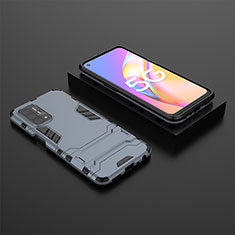 Oppo A93 5G用ハイブリットバンパーケース スタンド プラスチック 兼シリコーン カバー T02 Oppo ネイビー