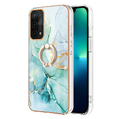 Oppo A93 5G用シリコンケース ソフトタッチラバー バタフライ パターン カバー アンド指輪 Y05B Oppo グリーン