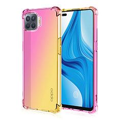 Oppo A93用極薄ソフトケース グラデーション 勾配色 クリア透明 G01 Oppo イエロー