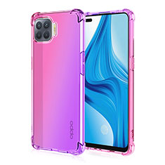 Oppo A93用極薄ソフトケース グラデーション 勾配色 クリア透明 G01 Oppo ピンク