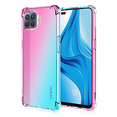 Oppo A93用極薄ソフトケース グラデーション 勾配色 クリア透明 G01 Oppo シアン