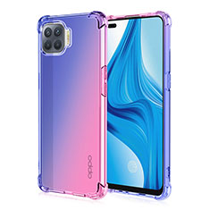 Oppo A93用極薄ソフトケース グラデーション 勾配色 クリア透明 G01 Oppo ネイビー