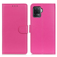 Oppo A94 4G用手帳型 レザーケース スタンド カバー A03D Oppo ローズレッド