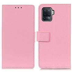 Oppo A94 4G用手帳型 レザーケース スタンド カバー M08L Oppo ピンク