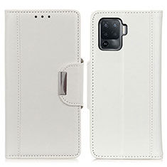 Oppo A94 4G用手帳型 レザーケース スタンド カバー M01L Oppo ホワイト