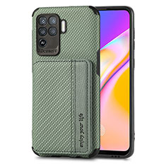 Oppo A94 4G用極薄ソフトケース シリコンケース 耐衝撃 全面保護 マグネット式 バンパー S01D Oppo グリーン