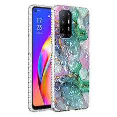 Oppo A94 4G用シリコンケース ソフトタッチラバー バタフライ パターン カバー Y04B Oppo モスグリー