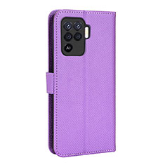 Oppo A94 4G用手帳型 レザーケース スタンド カバー BY1 Oppo パープル