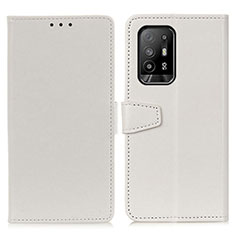 Oppo A94 5G用手帳型 レザーケース スタンド カバー A06D Oppo ホワイト