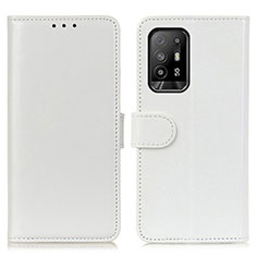 Oppo A94 5G用手帳型 レザーケース スタンド カバー M07L Oppo ホワイト